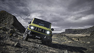 Front-view-of-Jimny-on-rocky-surface