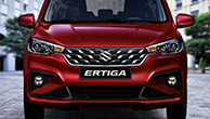 Front-face-of-red-Suzuki-Ertiga